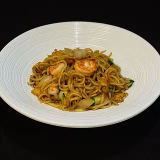 Tallarines Fritos con Mariscos