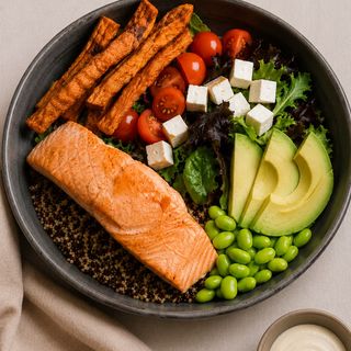 Menú Harvard de salmón