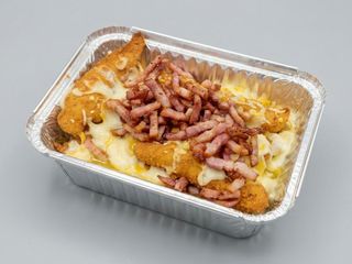 Fingers de pollo con  bacon y mozzarela
