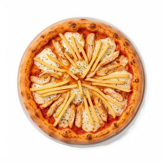 Pizza De Pollo Y Patatas Fritas 25 Cm.