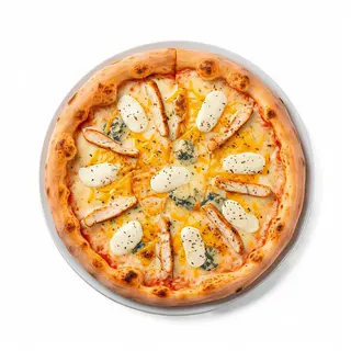Pizza Cuatro Quesos + Pollo 25 Cm.