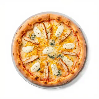 Pizza Cuatro Quesos + Pollo 30 Cm.