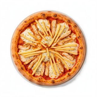 Pizza De Pollo Y Patatas Fritas 33 Cm.