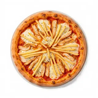 Pizza De Pollo Y Patatas Fritas 43 Cm.