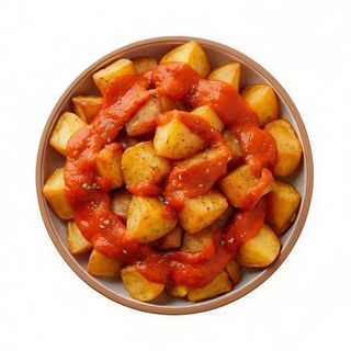 Tapa De Patatas Con Nuestra Salsa Brava Y Chiles Ahumados
