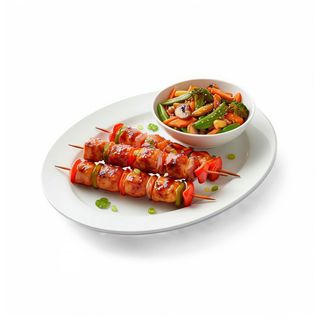 Brochetas De Pollo Teriyaki Con Wok De Verduras