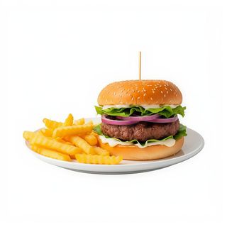 Hamburguesa Ibérica Con Cebollita Caramelizada