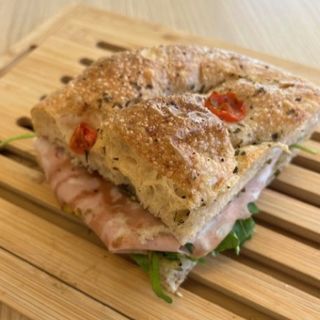 Foccacia Mortadela and Pesto