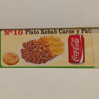 Nª10 Plato kebab carne +patatas fritas