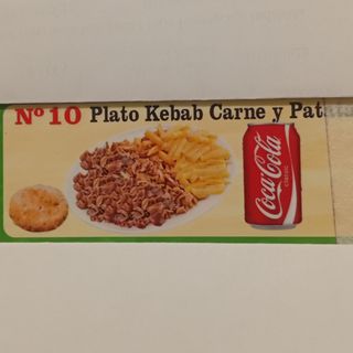 Nª10 Plato kebab carne +patatas fritas