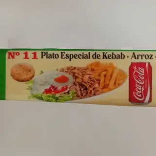 N 11 Plato Especial de kebab+Arroz+Huevo