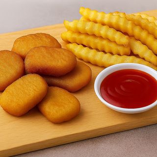 Nuggets 6 con papas fritas