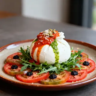 Ensalada De Burrata Y Pesto