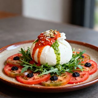 Ensalada De Burrata Y Pesto