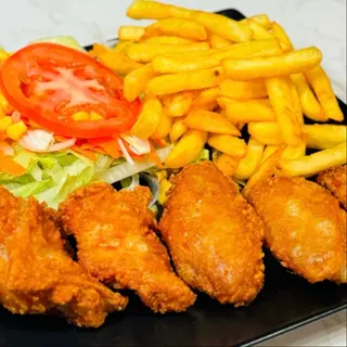 Plato De Alitas Fritas (5 Uds.) Y Bebida