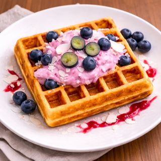 protein waffle raspberry