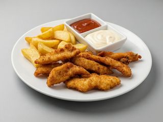 Plato de tiras de pollo