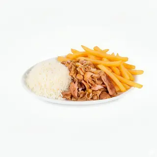 Plato kebab con patatas