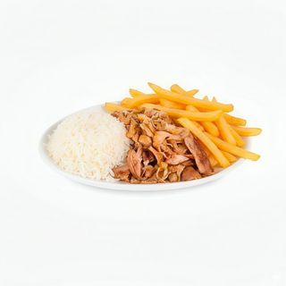 Plato kebab con patatas