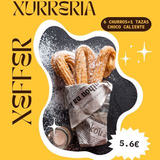 7 churros normales+taza de chocolate 