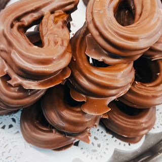 7 churros de chocolate con leche