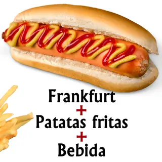 Frankfurt+ patatas fritas+bebida
