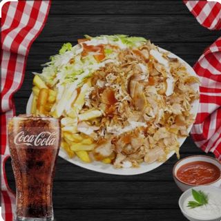 Plato Kebab + patatas + Bebida lata 