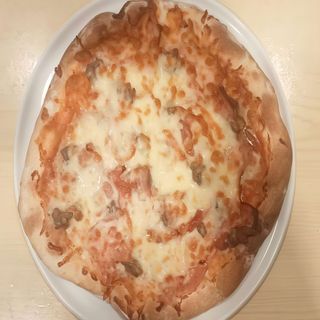 Pizza de xamón e champis (30 cm.)