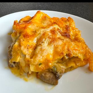 Lasaña speck setas calabaza 