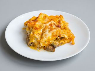 Lasaña speck setas calabaza 