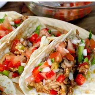 Tacos de pollo o ternera