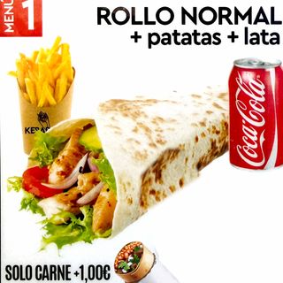 Menú rollo kebab completo