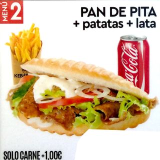 Menú pan de pita completo