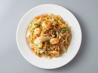 Fideos De Arroz Con Gambas