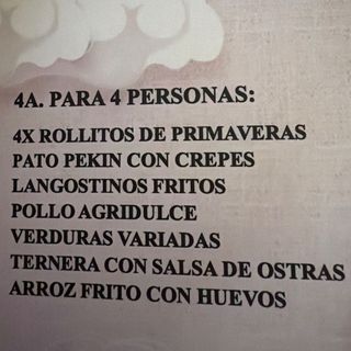 PARA CUATRO PERSONAS 