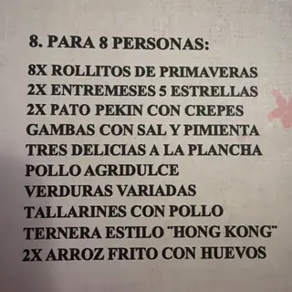 PARA OCHOS PERSONAS