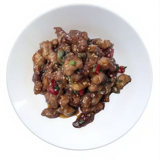 Ternera plancha con salsa ocho delicia picante