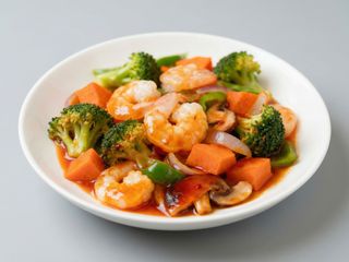 langostino con salsa picante