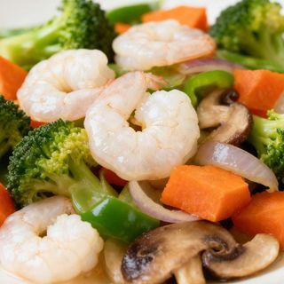 langostino con verdura