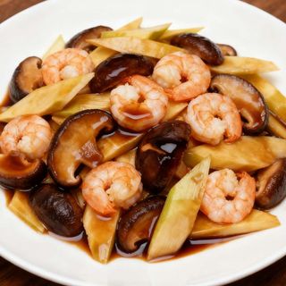 langostino con bambu y seta