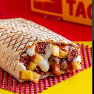 Tacos de salchichas merguez.