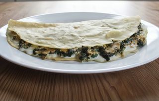 Crep gourmet de espinacas y salmón