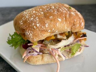 Crispy chicken coleslaw sandwich