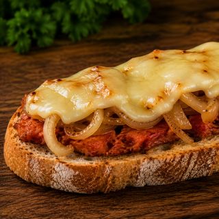 Montadito: Sobreasada, Cebolla Y Queso
