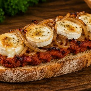Montadito: Sobreasada Con Queso De Cabra