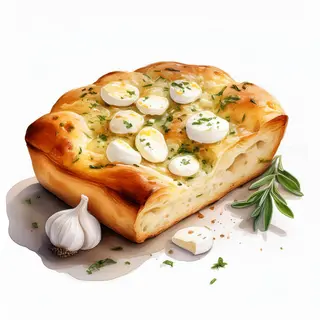 Pan De Focaccia Con Ajo y Mozzarella