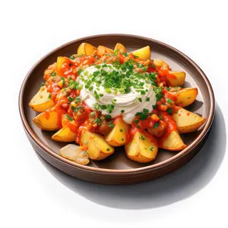 Patatas Bravísimas con All i Oli de Kimchi