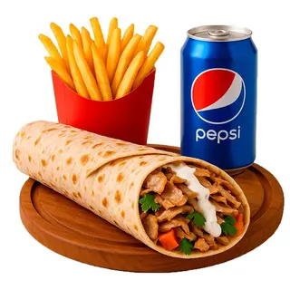 Menú döner durum (sólo carne+salsa)