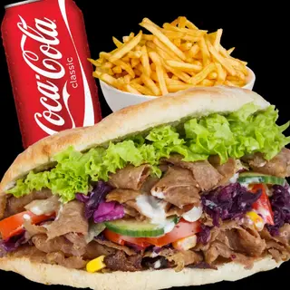 Menú döner kebab (solo carne y salsa)