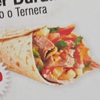 Doner durum grande solo carne con salsa